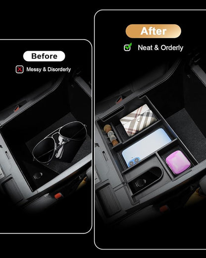 Center Console Organizer For 2007-2021 Toyota Tundra/2008-2020 Sequoia - Half Size Console Armrest Organizer Tray For Tundra 2007-2021/Sequoia 2008-2020 Accessories - Full Console w/Bucket Seats ONLY
