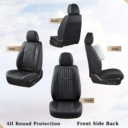 Coverado Seat Covers, Car Seat Covers Front Seats, Car Seat Cover, Car Seat Protector Waterproof, Car Seat Cushion Nappa Leather, Black Seat Covers for Cars Carseat Cover Universal Fit for Most Cars
