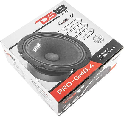DS18 PRO-GM8.4 Loudspeaker - 8", Midrange, Black Steel Basket, 580W Max, 190W RMS, 4 Ohms - Premium Quality Audio Door Speakers for Car or Truck Stereo Sound System (1 Speaker)