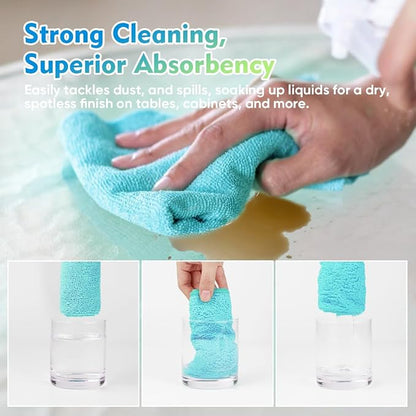 HOMEXCEL Microfiber Cleaning Cloth 12 Pack, 12.5 x 12.5 Inch Microfiber Towels for Cars, Ultra Absorbent Cleaning Rags, Lint Free Cleaning Towels for Household, Kitchen, Window, and Car, Multicolor