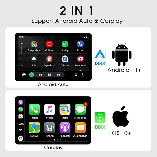 Wireless CarPlay Adapter & Android Auto Wireless Adapter, 2 in 1 Convert USB Bluetooth Wired to Connect for OEM Wired Cars-Stable Connect to Phone (Pearl Gray)