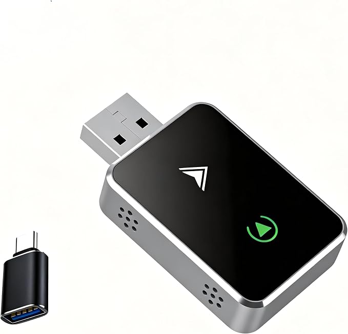 2-in-1 Wireless CarPlay and Android Auto Adapter | Convert Wired CarPlay & Android Auto to Wireless, USB/Type-C Plug and Play, Fast Stable Connection