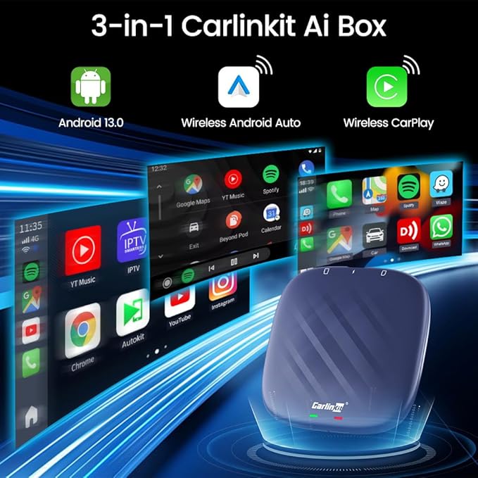 Carlinkit Tbox Plus Android 13.0 CarPlay Box for Wired CarPlay Ai Box Adapter, 8GB+128GB,8-Core,for Netflix,for YouTube,for Hulu,Online Upgrade