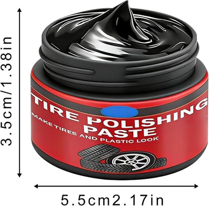 2Bottles Tire Coating & Trim Restorer with Sponge,Tire Coating Paste, Long-Lasting Ceramic Coating,Bring Back the Original Deep Black Shine to Rubber and Plastic For Car, Truck, Motorcycle, RV & More