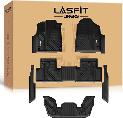 LASFIT Floor Mats for Acura MDX (2022-2026) All Weather Floor Liner TPE Custom Fit Car Mats for Acura MDX 1st & 2nd & 3rd Row Mats, Black,Tasteless, Durable and Easy to Clean
