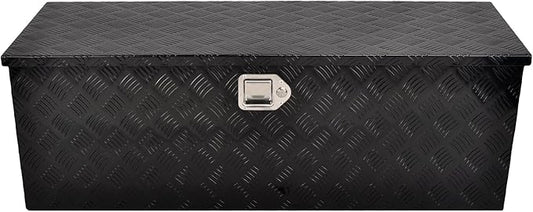 44'' Inch Aluminum Waterproof Storage Box (Truck Tool Box, Square, 15.5'' L x 44.5'' W x 15.6'' H, Black, Lockable, Unisex)
