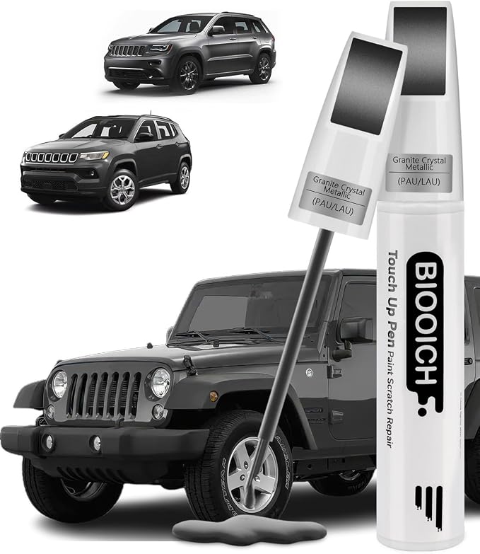 Touch Up Paint Pen Exact Color Match Car Chip and Scratch Repair (for Jeep, Granite Crystal Metallic(PAU/LAU))