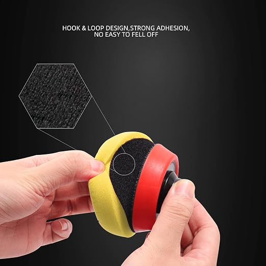 Yellow T80 High-Cut Foam Polishing Pad, SPTA 1Pc 3.5 Inch Face for 3 Inch 80mm Backing Plate Compound Buffing Sponge Pads for Car Buffer Polisher Compounding, Polishing and Waxing - FPTSS3Y