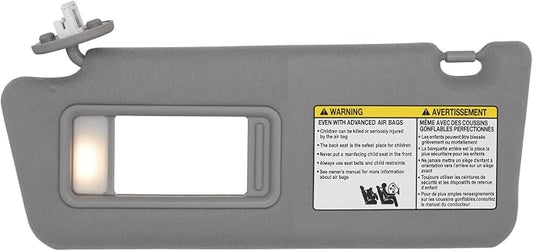 NHILES Driver Left Side Sun Visor Replacement Fits for Toyota Tacoma 2005-2015 Sunshade with Light 7432004210B0 Color Gray