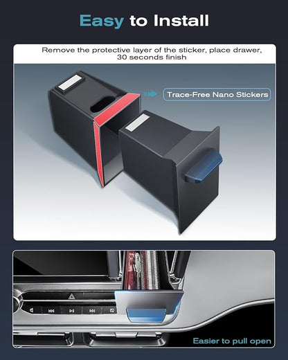 CDEFG UPGRADED for Ford Maverick 2022-2024 Center Console Screen Storage Drawer w/Magnet Design Slides Smoothly - Maverick 8" Screen Cubby Storage Box - for 2022-2024 Maverick Accessories