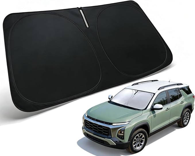 Windshield Sun Shade for Chevrolet Equinox 2025 2026 Accessories, Car Front Window Sun Visor Protector & Heat Shield | 240T Sunshade Protection Blocks UV Rays Keep Your Car Cooler