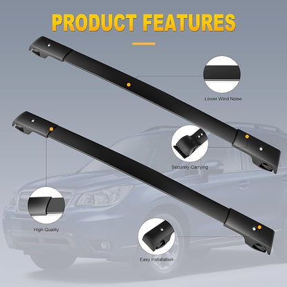 OCPTY Roof Rack Cross Bars Fit for Subaru Forester 2009 2010 2011 2012 2013 Cargo Bars for Cargo Carrier Bag Luggage Kayak Canoe Bike Snowboard Skiboard - Fits Side Rails Models ONLY