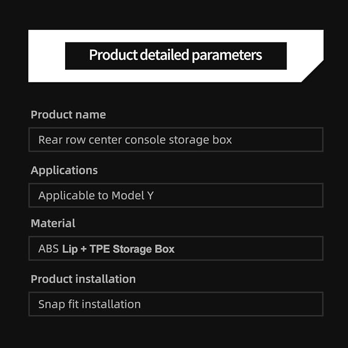 LUCKEASY Rear Center Console Organizer for Tesla Model Y 2021-2024 (Not fit Juniper 2025+) 2nd Row Under Floor Storage Box TPE Connected With ABS Lid Waterproof Model Y Rubbish Bin Anti-scratching