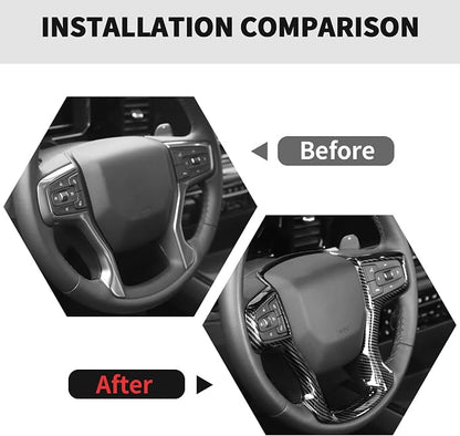 RT-TCZ Center Console Navigation GPS Panel Cover Trim Kit Decoration Interior Accessories for Chevrolet Chevy Silverado 2019-2021 (Black Carbon Fiber)