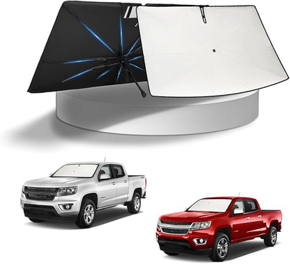 KUST Sun Shade Umbrella for 2015-2025 2026 Chevrolet Chevy Colorado/GMC Canyon | Custom Fit Windshield Sunshade | Foldable Sunshade with Bendable Handle | Blocks Heat & UV Scratch Resistant Keep Cool