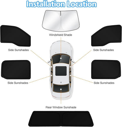 KUST Car Window Shades for Ford F150 2015-2020 Windshield Sun Shade Side Window Cover UV Block Privacy Protection Accessories for Camping Blackout Rear Back Full Set 6PCS