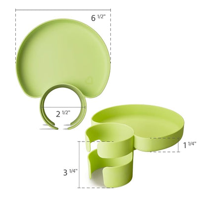 Munchkin Carseat Tray with Miracle 360 Sippy Cup for Toddlers 1-3 - Travel & Road Trip Accessory for Kids, Mess-Free Snacking and Spill Proof Drinking in The Car, Green