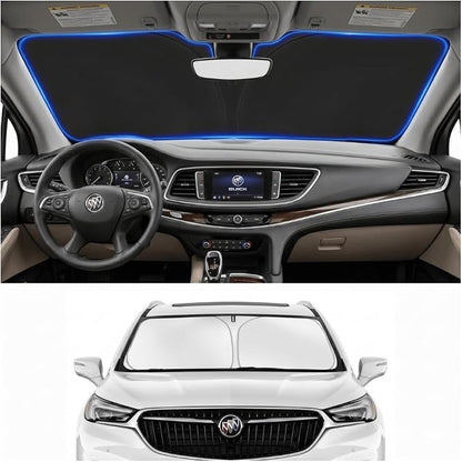 Custom Fit Windshield Sun Shade for Buick Enclave 2018-2025 | Custom Fit Windshield Cover, Blocks UV Rays, Double-Layer Heat Shield, Durable Frame, Easy Fold & Storage