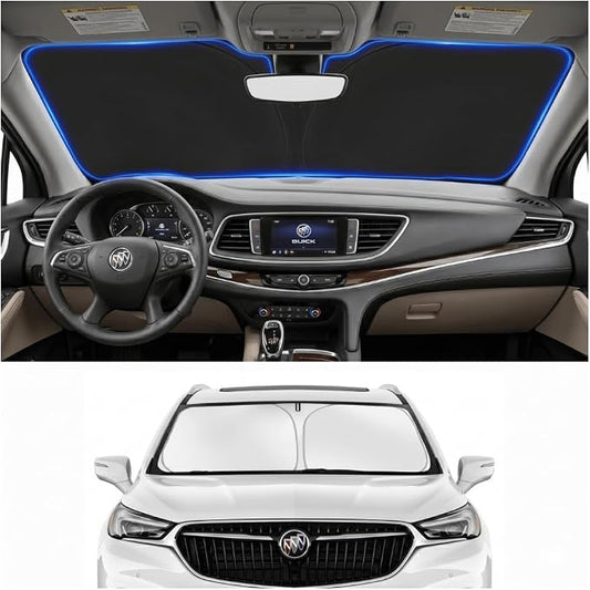 Custom Fit Windshield Sun Shade for Buick Enclave 2018-2025 | Custom Fit Windshield Cover, Blocks UV Rays, Double-Layer Heat Shield, Durable Frame, Easy Fold & Storage