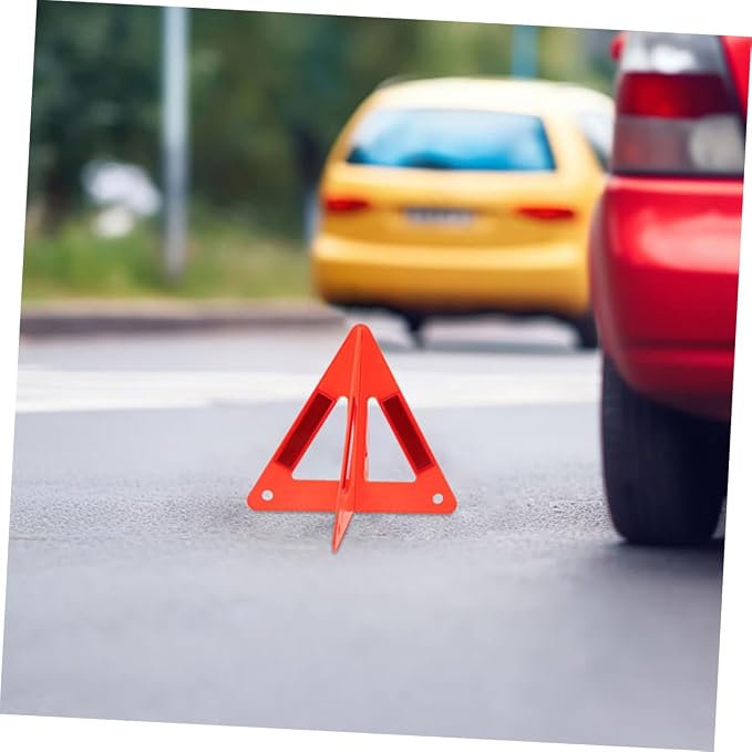 Luxshiny 5pcs Stable Portable Car Warning Rack Reflective Triangles Essential for Emergency Parking Safety