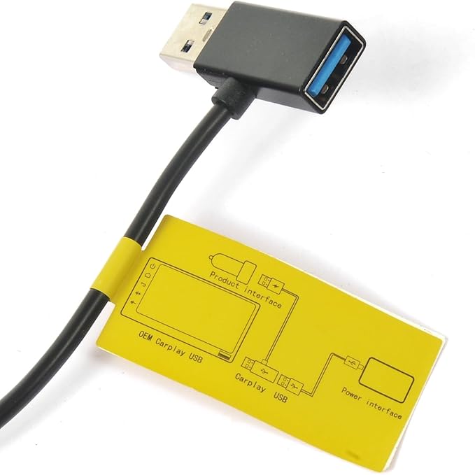 Flgocexs USB Splitter USB Power Data Adapter Y-Cable Black for Android Auto Wireless Carplay Adapter Cable carplay