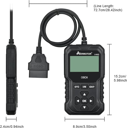OBD2 Scanner, V410 Car Scanner Diagnostic Tool: Engine Fault Code Reader Scan Tool with Live Data/Freeze Frame for All OBDII Cars After 1996,Black