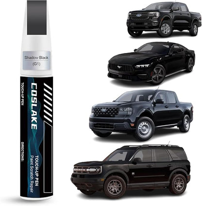 Car Touch Up Paint(Shadow Black(G1)) for Ford, Car Paint Scratch Repair Kit, Quick & Easy Solution to Repair, 2 in 1 Scratch Remover Pen with 2PCS Disposable Micro Applicators