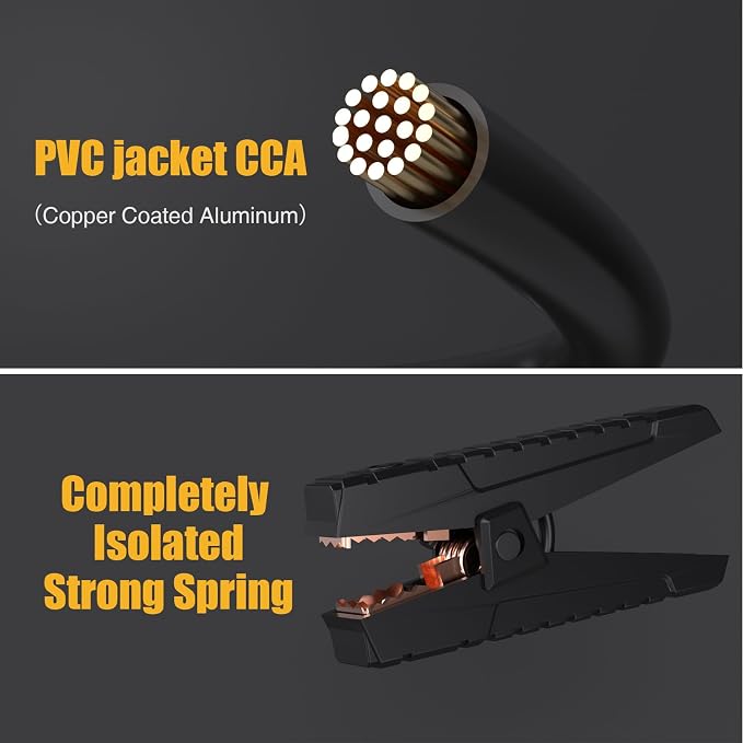 VTOMAN Portable Replacement Jumper Cable,10 Safety Protections 12V Car Booster Clamp Cable for X1,X3,X5,X7,V10,V10 Pro Jump Starter, Car Jump Start Battery Booster Cable