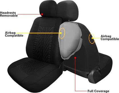 VarCozy Car Seat Covers Front Pair,Universal Cloth for Car,Breathable & Washable SUV, Sedan, Van, Automotive Interior Covers, Airbag Compatible