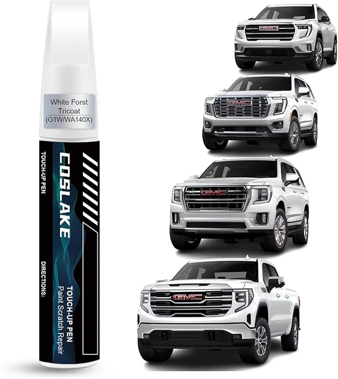 Car Touch Up Paint(White Forst Tricoat(G1W/WA140X)) for GMC, Car Paint Scratch Repair Kit, Quick & Easy Solution to Repair, 2 in 1 Scratch Remover Pen with Color-Matched