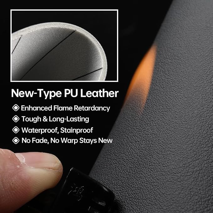 Car neck pillow, special car pillow for driving seat, memory foam head support for car seat, protects cervical vertebra and relieves fatigue, made of faux leather for long-lasting durability 1P
