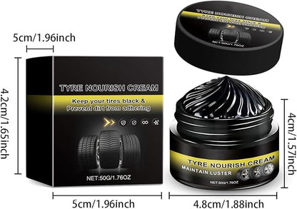 Car Tire Renewal Wax, Long-Lasting Tire Shine Polishing Paste with Sponge, UV Protection, Waterproof, Anti-Dirt, Restores Black Gloss & Prevents Fading Aging for Cars, Trucks, Motorcycles, RVs