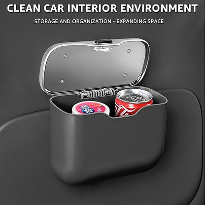 HOLDCY Car Trash Can, Waterproof Multi‑Functional Auto Trash Bin for Door/Console/Seat Back, Universal Vehicle Garbage Can for Car/Truck/SUV Drivers (Black)