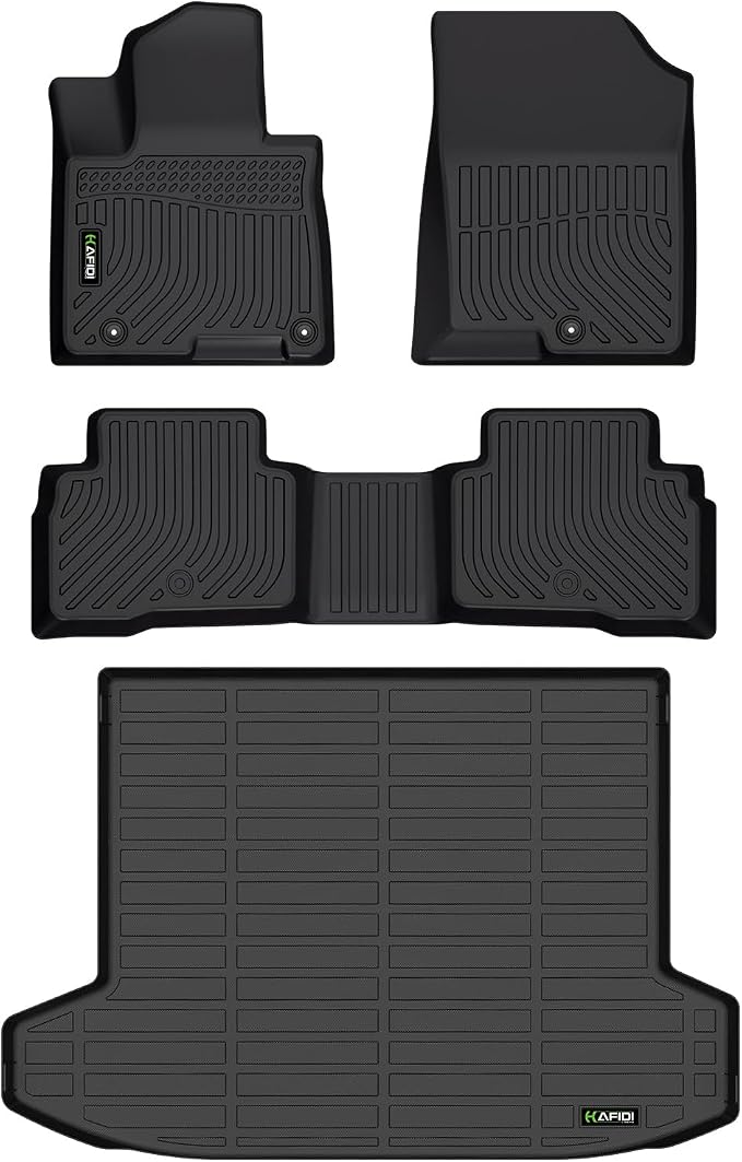 All Weather car Floor Mats & Cargo Liner for Hyundai Tucson Hybrid 2022-2025 2026 (Trunk Area with Subwoofer Model) Custom Fit Full Set Accessories - Black