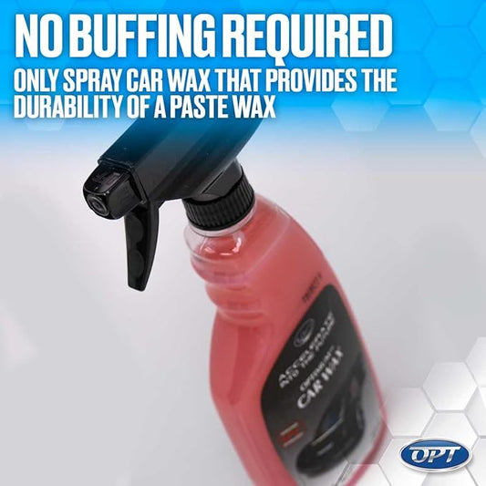 Optimum Car Wax - Carnauba Spray Wax for Cars, Trucks, Motorcycles, Boats and RVs, Patented UV Protection, For All Exterior Surfaces, Up to 5 Months Protection (17 Oz)