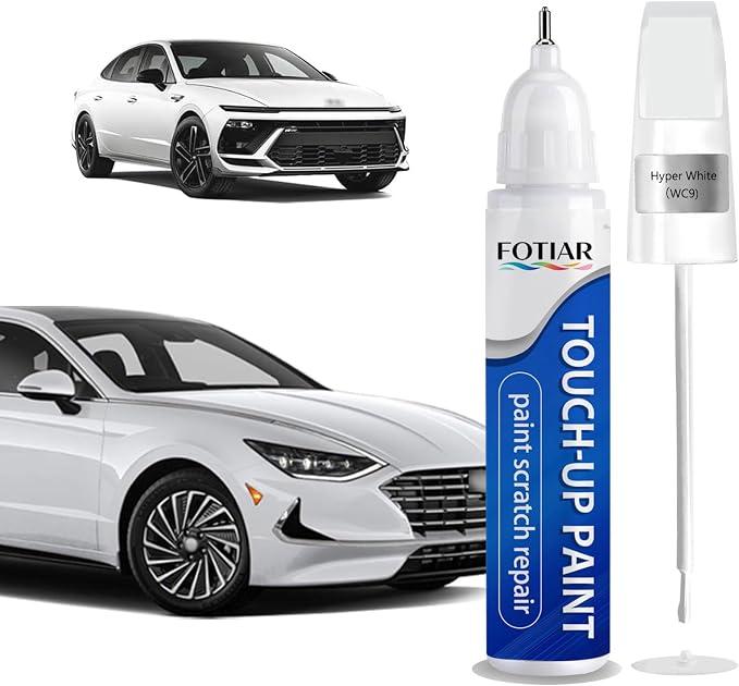 Hyper White (WC9) Touch up Paint for Hyundai-Exact Match Scratch Repair Kit 2-In-1 Premium Car Paint Pen for Chips & Nicks