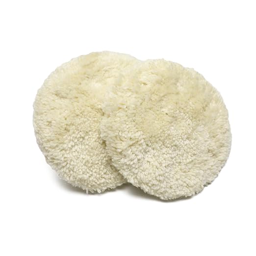 8" (200mm) Wool Buffing Pad Double Side with M16 Thread for 2-Sided Compound Cutting and Polishing for Automotive, Marine and Epoxies (2PCS 8" Double Wool Buffing Pad)