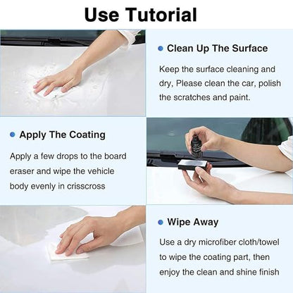 High Gloss 12H 3D Diamond Hardness Nano Super Ceramic Automotive Coating car kit,Hocossy Anti-Scratch Super Hydrophobic Liquid Pro Premium Ceramic Car Coating Paint Sealant Protection-30ml