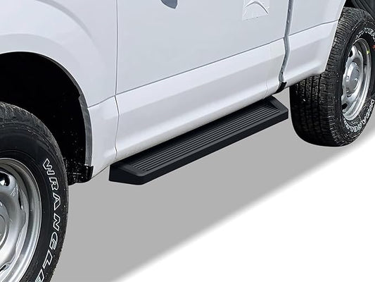 APS Black Running Boards Style Compatible with Ford F150 2015-2026 Regular Cab & F-250 F-350 Super Duty 2017-2026 (Nerf Bars Side Steps Side Bars)
