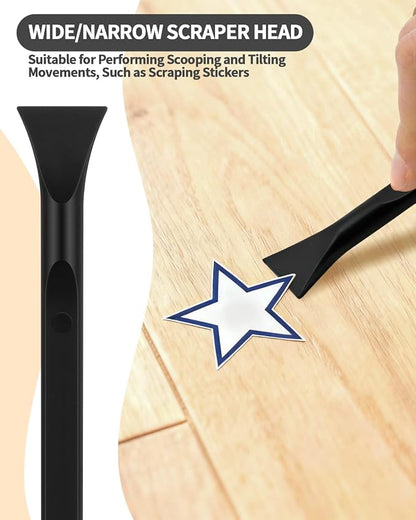 12 PCS Carbon Fiber Plastic Scrapers Tool, Non-Scratch Scraper Tool for Tight Spaces, Multi-Purpose Label Scraper Pen-Shaped, for Car Cleaning Supplies, Kitchen, Crevices, Stains (Black)