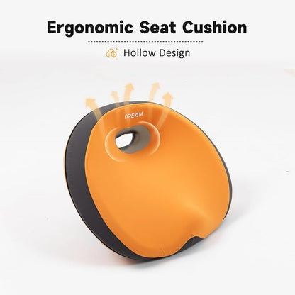 Donut Pillow Seat Cushion with Memory Foam for Tailbone Pain & Sciatica Relief - Ergonomic Hollow Office Chair Pad with Breathable Cover for Home Car Driving