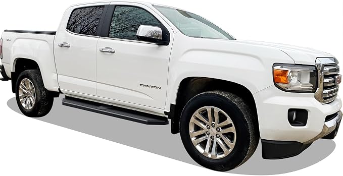 APS Black Stainless Steel Running Boards Style Compatible with Chevy Colorado GMC Canyon 2015-2026 Crew Cab (Side Steps Side Bars) 6in Wide