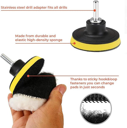 CANOPUS Buffing Pads, Polishing Pad Kit, Buffer for Car Detailing, Polishing Wheel for Drill, Car Polishers and Buffers Kit for Sanding, Polishing, Waxing & Sealing Glaze, 3 inch, 11 Pieces