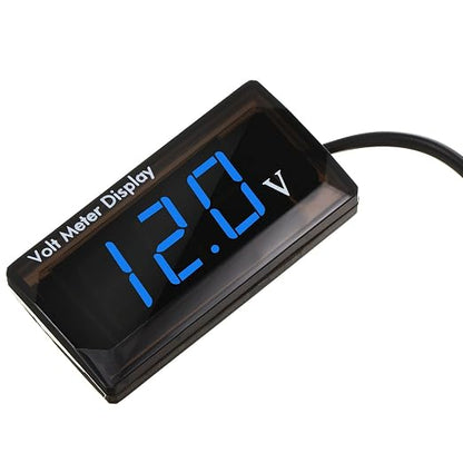 2 Pieces DC 4 to 28V Car Digital Voltmeter 12V Voltage Meter Car Audio Gauge LED Display 12V Waterproof Voltage Gauge Meter for Motorcycle(Blue Light)