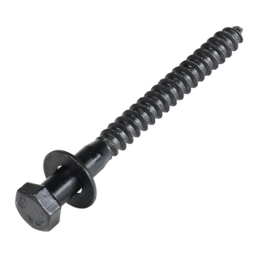 3/8 x 3-1/2 (50 Pack) Lag Screw Kit, 50 Screws and 50 Washers, Ceramic Black Ruspert Coating for Exterior Use, Meets ASTM A307 and ASME B18.2.1, Industrial/Commerical Grade by Makers Bolt