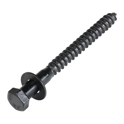 3/8 x 3-1/2 (50 Pack) Lag Screw Kit, 50 Screws and 50 Washers, Ceramic Black Ruspert Coating for Exterior Use, Meets ASTM A307 and ASME B18.2.1, Industrial/Commerical Grade by Makers Bolt