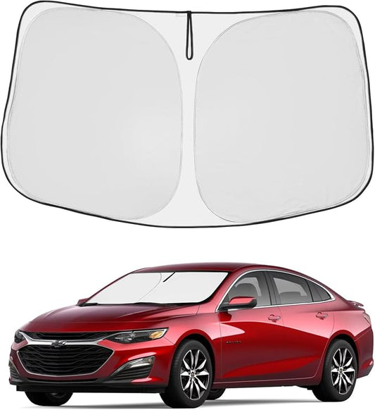 Proadsy 2026 Upgrade Front Windshield Sun Shade Foldable Sunshade Protector Custom Fit 2016-2025 Chevrolet Chevy Malibu Accessories