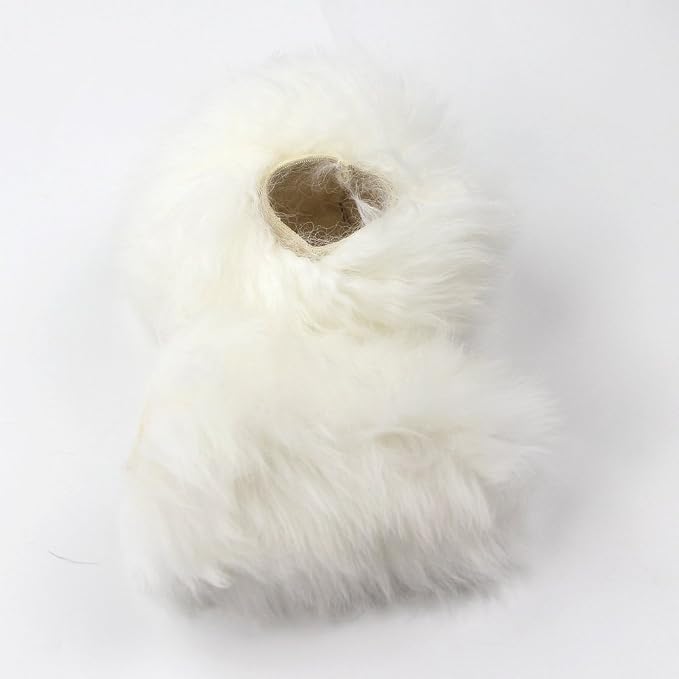 Yontree Fashion Fluffy Steering Wheel Covers for Women/Girls/Ladies Australia Pure Wool 15 Inch 1 Set 3 Pcs (White)