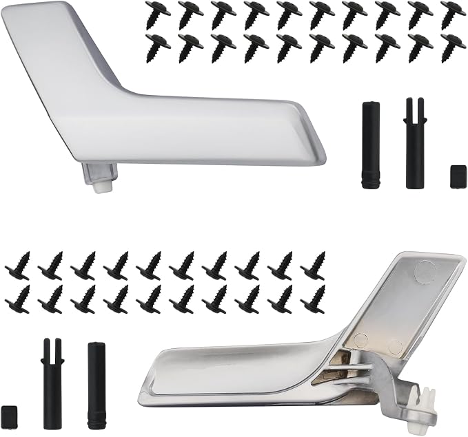 Metal Interior Door Handle Repair Kit | Compatible with Mercedes Benz W204 X204 C230 C250 C280 C300 C63 GLK250 GLK280 GLK300 | Inside Inner Front or Rear Left Driver Side Door Lever (Matter Sliver)