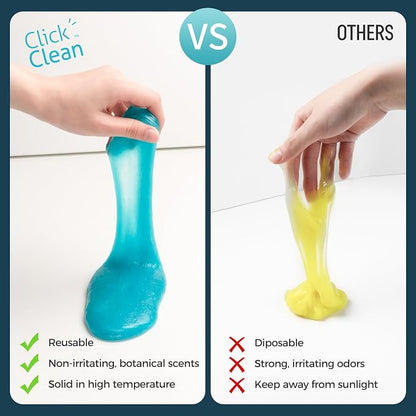 CLICK CLEAN 2Pcs Cleaning Gel for Car, 7oz Car Detailing Tools, Cleaning Putty Gel, Car Interior Cleaner Universal Dust Cleaner for Keyboard, Laptop, Air Vents (Coconut & Bluebell)